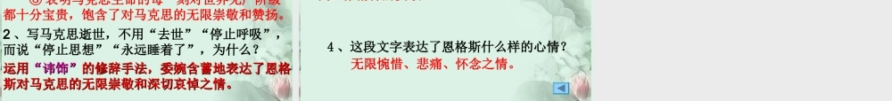 山东省冠县一中高一语文 在马克思墓前的讲话课件 新人教版 课件