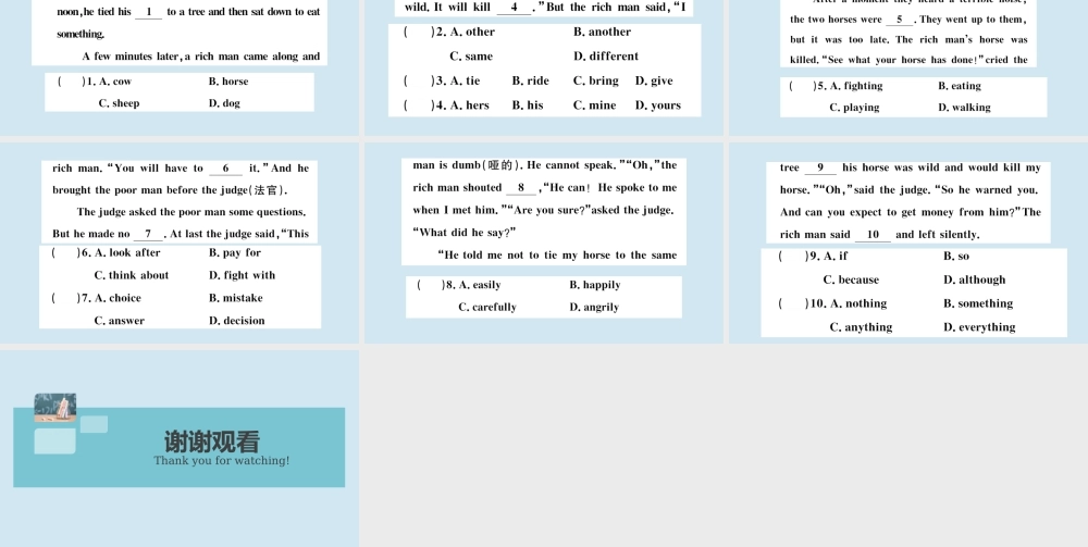 八年级英语上册 Module 7 A famous story Unit 1 Alice was sitting with her sister by the river作业课件 (新版)外研版 课件