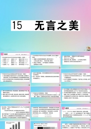 九年级语文下册 第四单元 15 无言之美作业课件 新人教版 课件