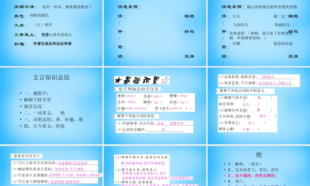 初级八年级语文下册 21 与朱元思书课件 (新版)新人教版 课件