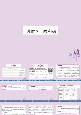 中考化学总复习 第1编 主题复习 模块1 身边的化学物质 课时7 酸和碱(精讲)课件