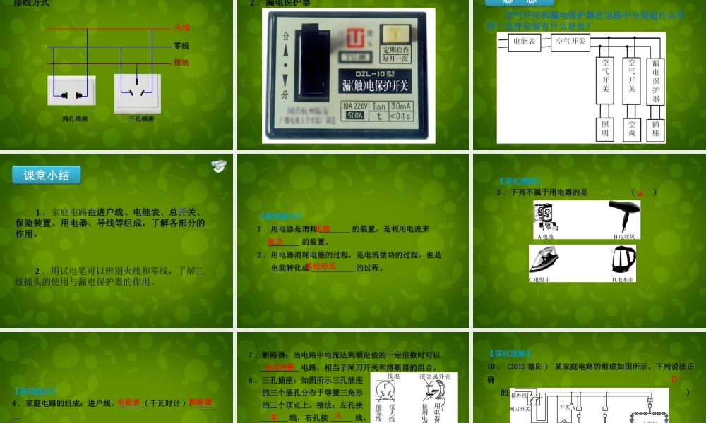九年级物理全册 191 家庭电路课件 (新版)新人教版 课件