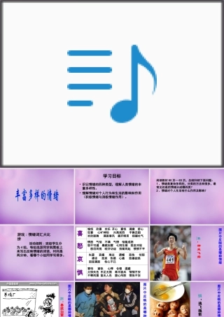 中学七年级政治上册 6.1 丰富多样的情绪课件2 新人教版 课件