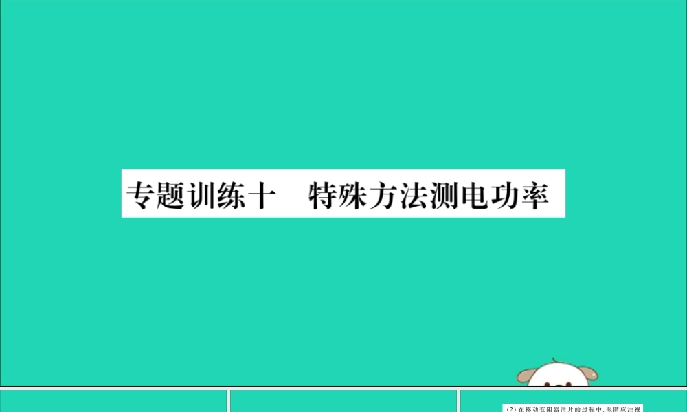 九年级物理全册 第十八章 电功率 专题训练十 特殊方法测电功率课件 (新版)新人教版 课件