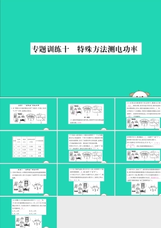 九年级物理全册 第十八章 电功率 专题训练十 特殊方法测电功率课件 (新版)新人教版 课件