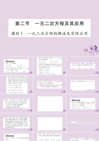 中考数学复习 第一轮 考点系统复习 第2章 方程(组)与不等式(组)第2节 一元二次方程及其应用习题课件