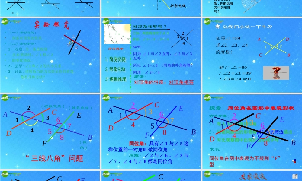 七年级数学下册 8.1相交线(2)课件 冀教版 课件