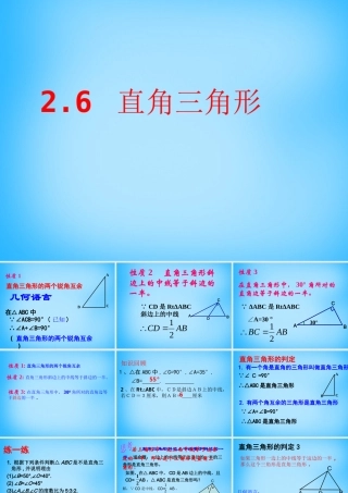 中学八年级数学上册 2.6 直角三角形课件 (新版)浙教版 课件