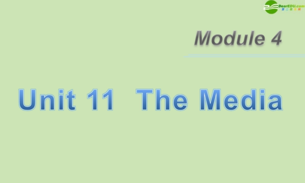 广东省高三英语第一轮总复习 Module4 Unit11 The edia(1)课件 北师大版 新课标 课件