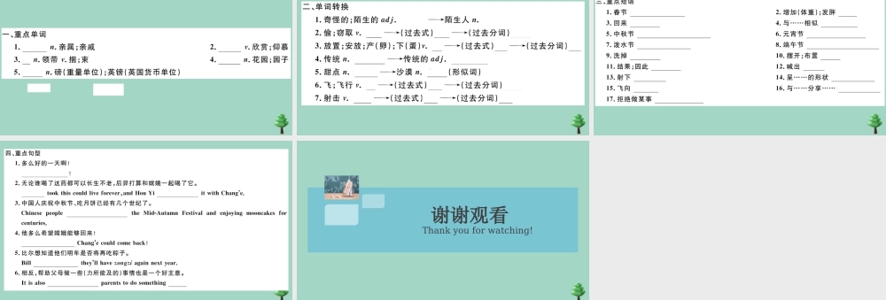 九年级英语全册 Unit 2 I think that mooncakes are delicious Section A(小册子)作业课件 (新版)人教新目标版 课件