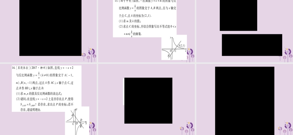 九年级数学上册 第1章 反比例函数 小专题(1)反比例函数与一次函数综合运用作业课件 (新版)湘教版 课件