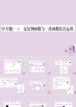 九年级数学上册 第1章 反比例函数 小专题(1)反比例函数与一次函数综合运用作业课件 (新版)湘教版 课件