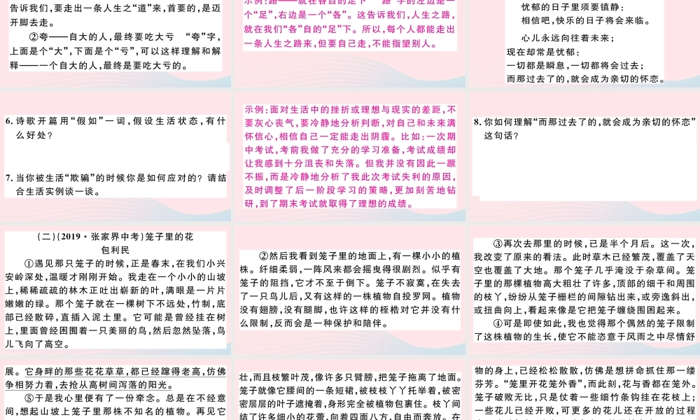 文下册 第五单元 19 外国诗二首习题课件 新人教版 课件