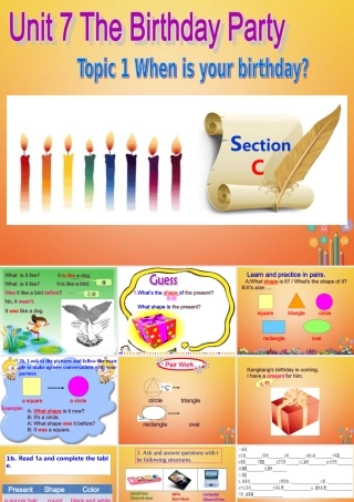 七年级英语下册 Unit 7 The Birthday Topic 1 When is your birthday Section C同步课件 (新版)仁爱版 课件