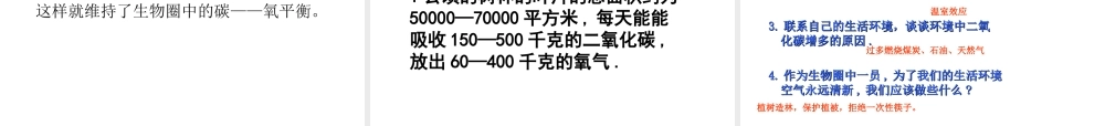七年级生物上册 3.5绿色植物与生物圈中的碳-氧平衡课件 人教新课标版 课件