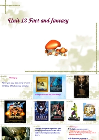 人教版高二英语Unit12 Fact and fantasy全单元课件