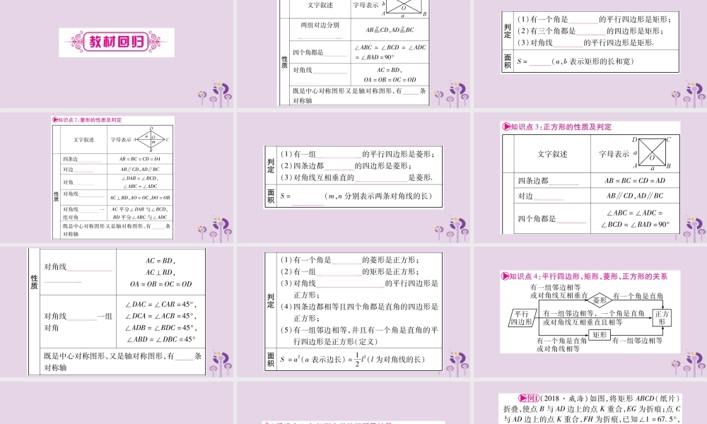 中考数学复习 第一轮 考点系统复习 第5章 四边形 第2节 矩形、菱形、正方形导学课件