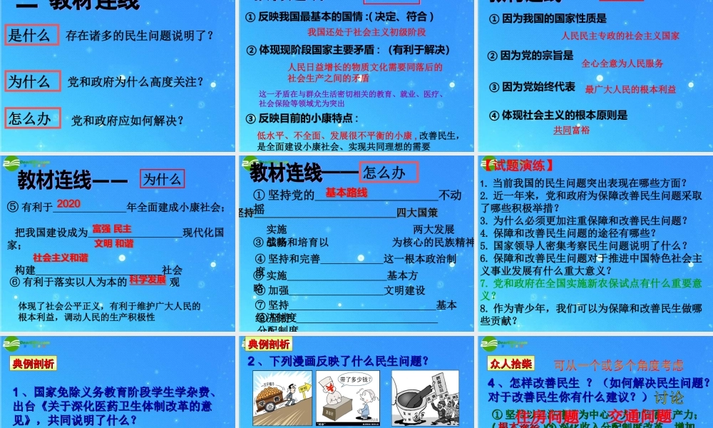 中考政治专题复习 关注两会关注民生 课件 人教新课标版 课件