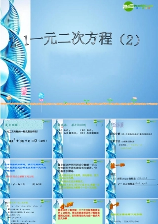 八年级数学下册  2.1一元二次方程第二课时课件 浙教版 课件