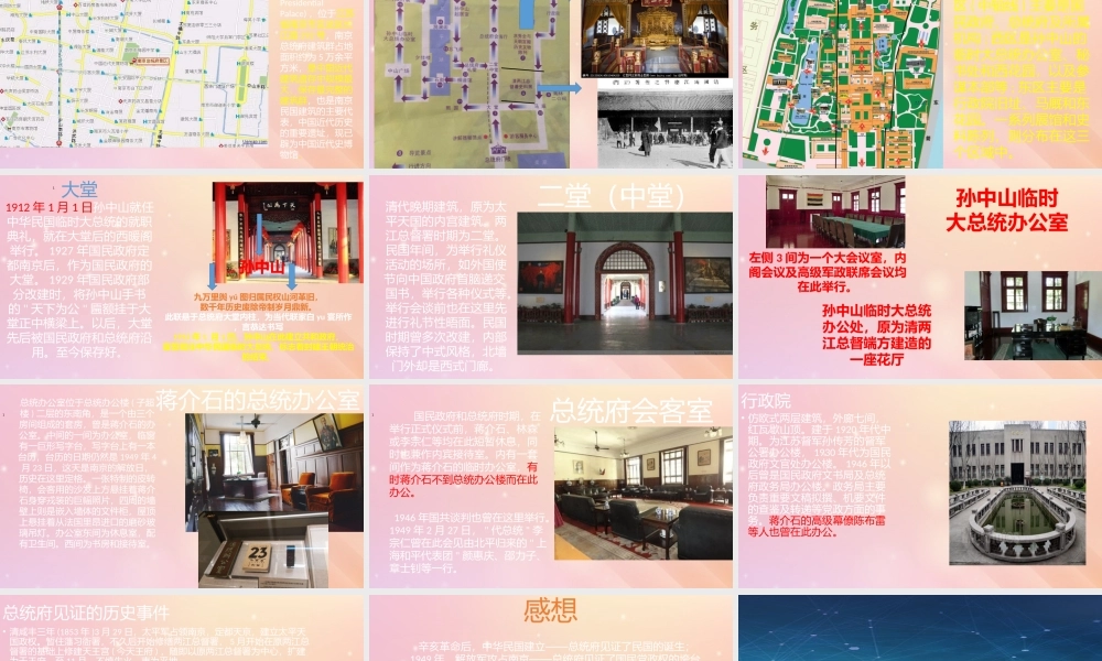 八年级历史上册 第八单元 近代经济、社会生活与教育文化事业的发展 第27课 活动课：考察近代历史遗迹 总统府小组课件 新人教版 课件