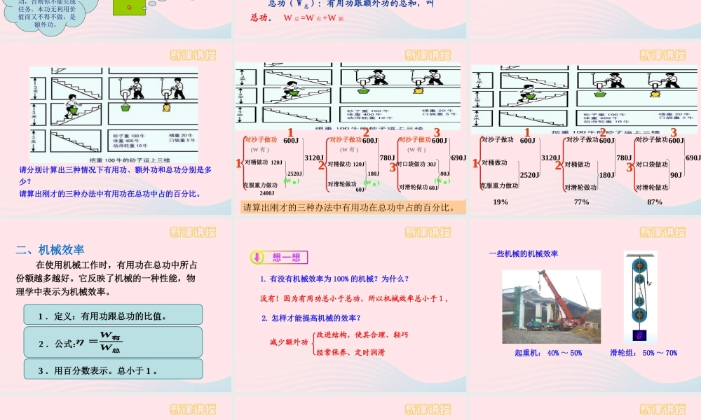 八年级物理下册 12.3机械效率课件 (新版)新人教版 课件