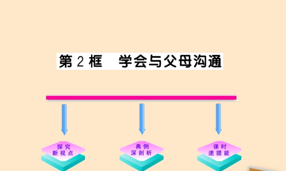 山东省10-11版八年级政治上册 1.1.2 学会与父母沟通课件 人民版  课件