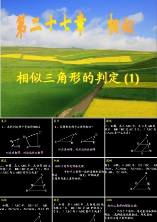 九年级数学2721  相似三角形的判定1课件