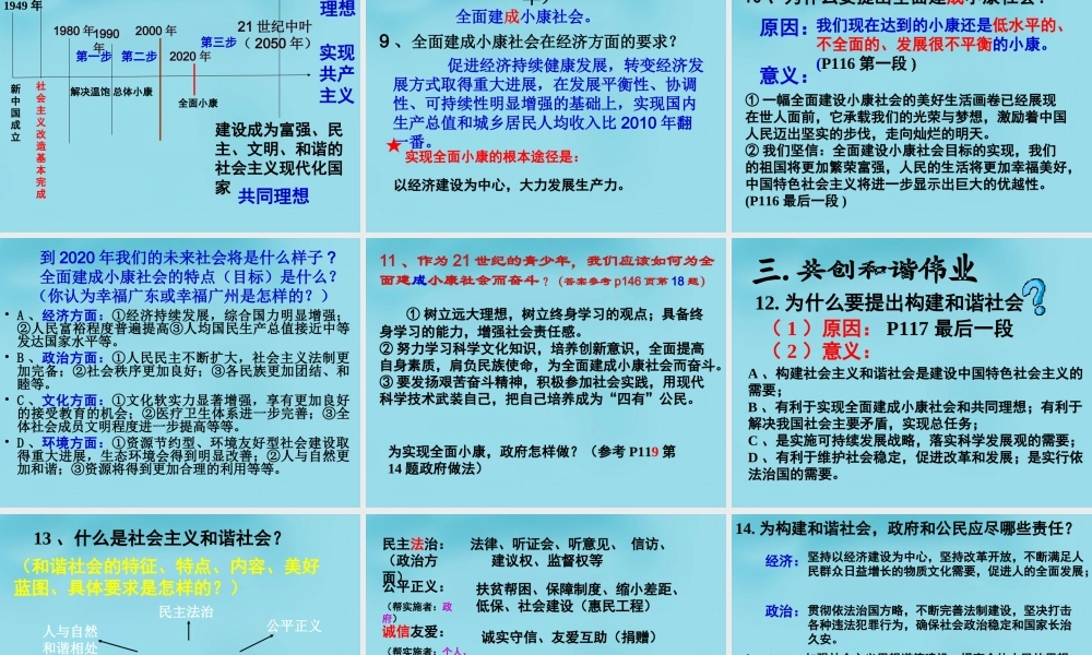 九年级政治全册 91 我们的共同理想课件 新人教版 课件