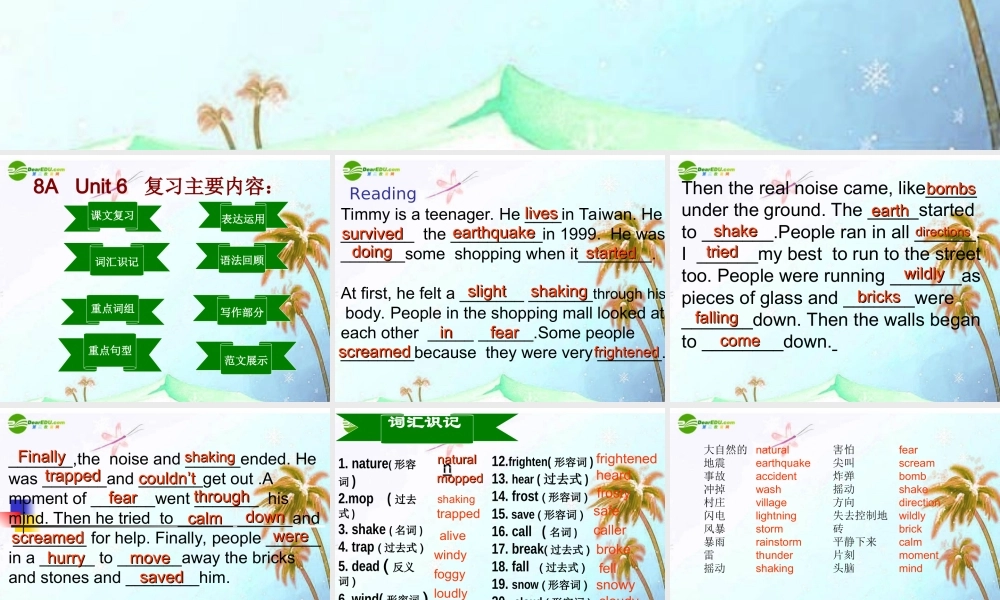 八年级英语上册 Unit6复习课件 牛津版 课件