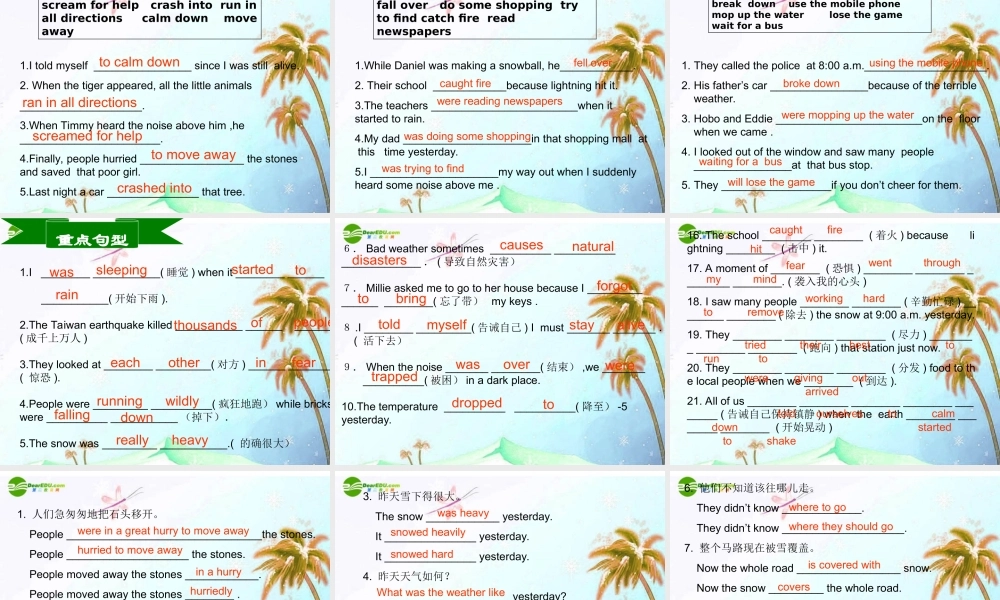 八年级英语上册 Unit6复习课件 牛津版 课件