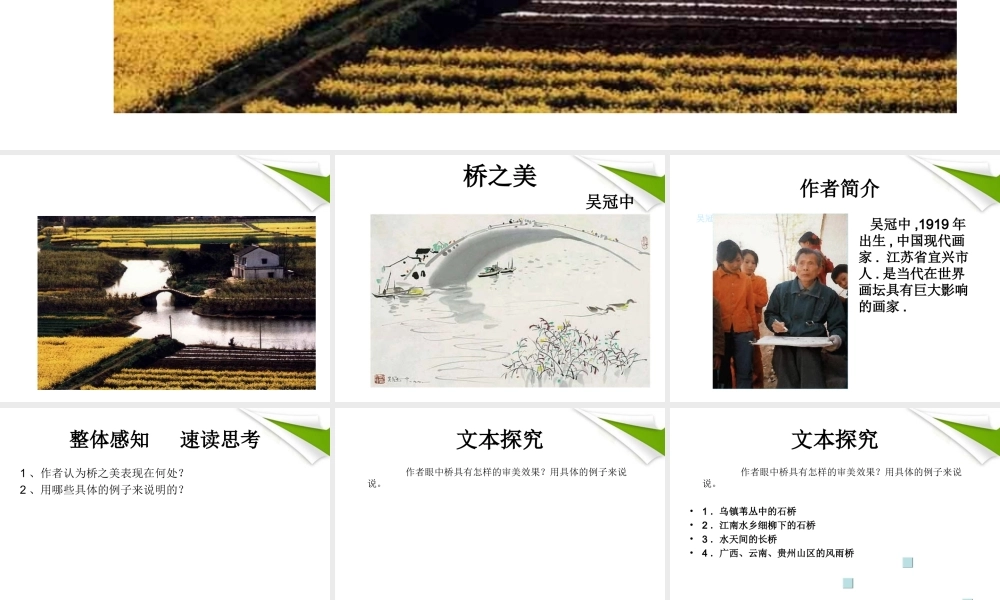 七年级语文下册(桥之美)课件 鲁教版 课件