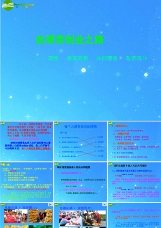 九年级政治(走艰苦创业之路)课件 粤教版 课件