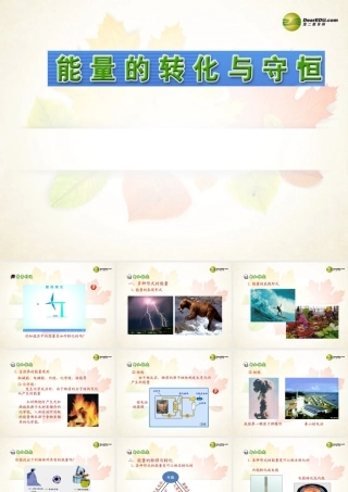 九年级物理全册 第二十章 能源、材料与社会 第一节 能量的转化与守恒课件 (新版)沪科版 课件