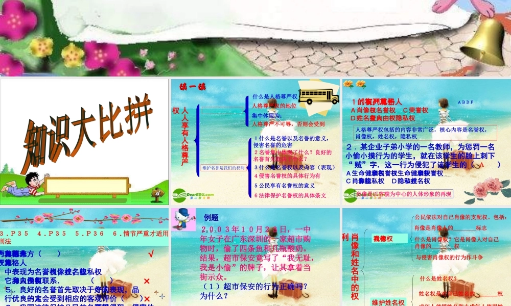 八年级政治下册 我们的人身权利课件 新人教版 课件