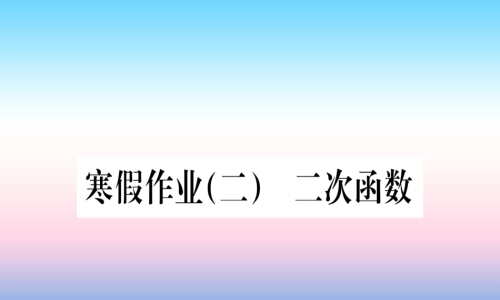 九年级数学下册 寒假作业(二)二次函数课堂导练课件(含中考真题)(新版)新人教版 课件