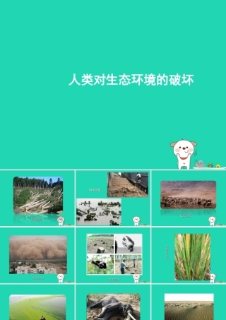 七年级生物下册 4.7.1(分析人类活动对生态环境的影响)人类对生态环境的破坏素材 (新版)新人教版 素材