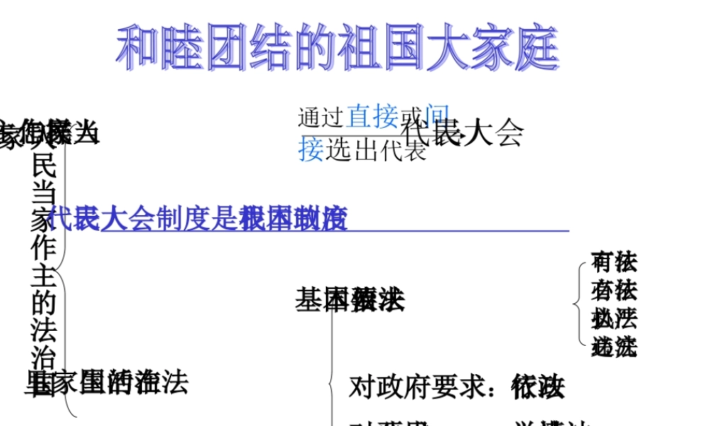 人教版初三政治和睦团结的祖国大家庭 课件