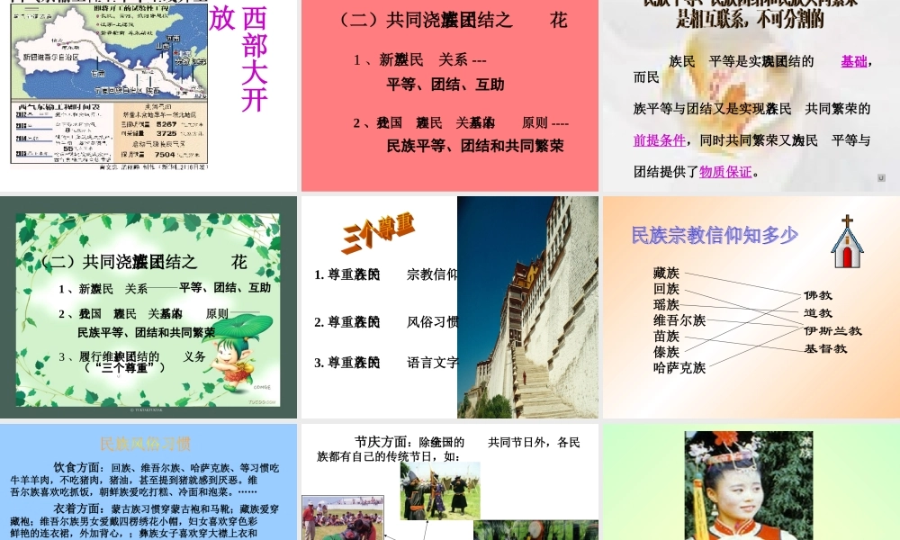 人教版初三政治和睦团结的祖国大家庭 课件