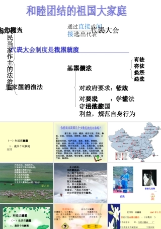 人教版初三政治和睦团结的祖国大家庭 课件