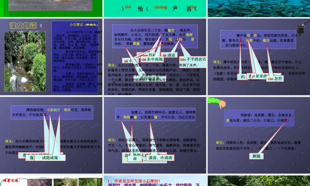 八年级语文小石潭记课件 人教版 课件