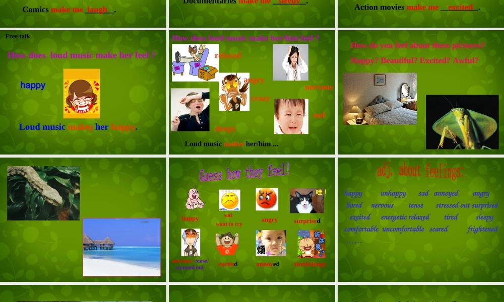 九年级英语全册 Unit 11 Sad movies make me cry Section A(1a 2c)课件 (新版)人教新目标版 课件