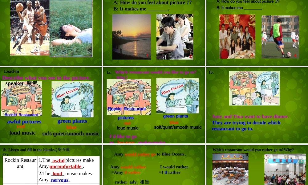 九年级英语全册 Unit 11 Sad movies make me cry Section A(1a 2c)课件 (新版)人教新目标版 课件