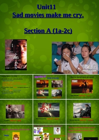 九年级英语全册 Unit 11 Sad movies make me cry Section A(1a 2c)课件 (新版)人教新目标版 课件
