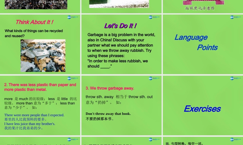 八年级英语下册 Unit 8 Lesson 48 Garbage Is Interesting课件 (新版)冀教版 课件