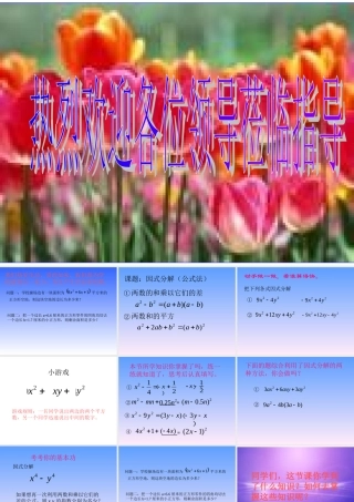 八年级数学因式分解(公式法)课件 华师版 课件