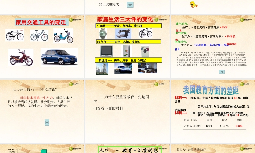 九年级政治全册 第四课 实施科教兴国课件 新人教版 课件