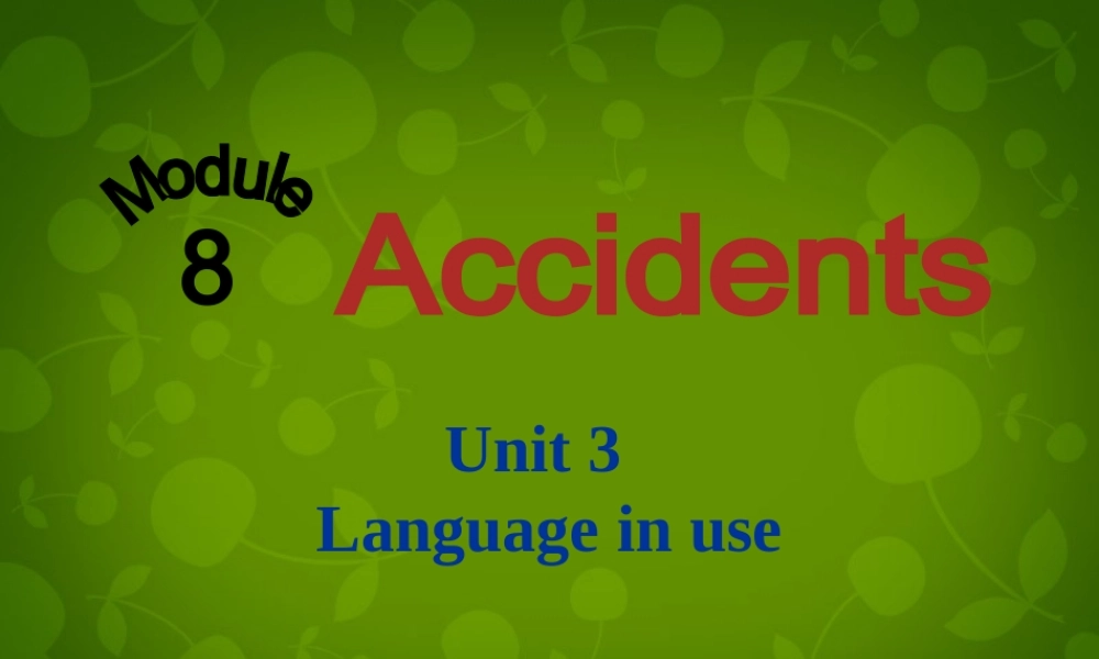 八年级英语上册 Module 8 Unit 3 Language in use课件 (新版)外研版 课件