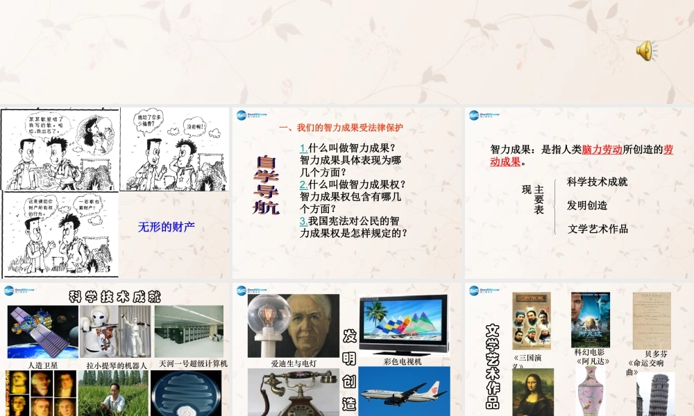 八年级政治上册 9.2 法律保护我们的无形财产课件 鲁教版 课件