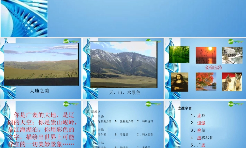 七年级语文上册 第一单元(为你打开一扇门)课件 苏教版 课件