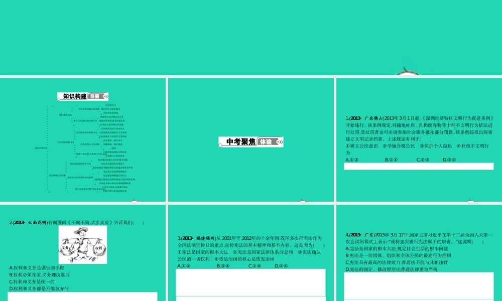 八年级政治下册 第五单元 我是中国公民单元整合课件 粤教版 课件